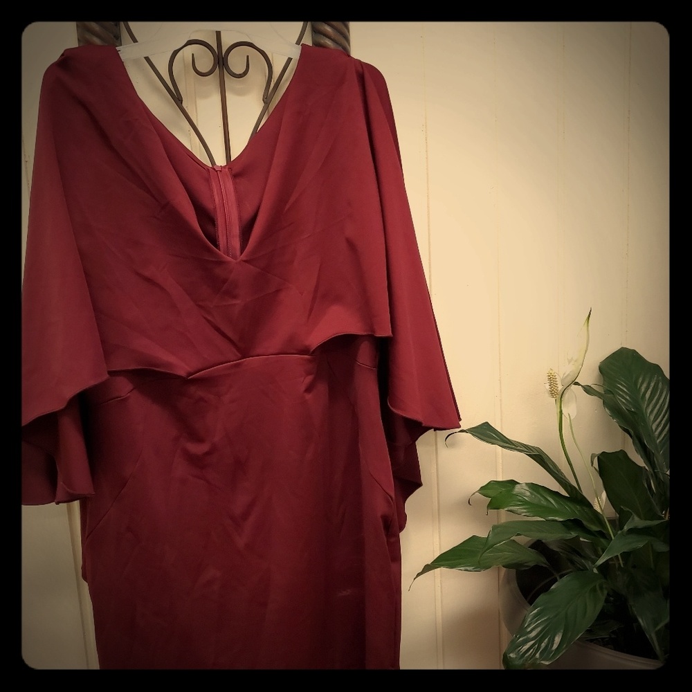 Wine color body forming dress
